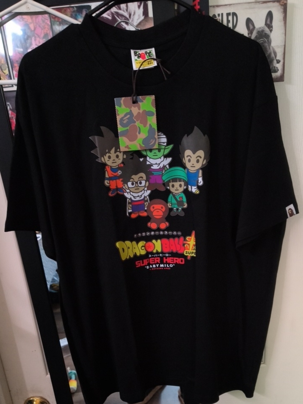 Black Bape Dragon Ball Z Super x Baby Milo Kids Graphic Tee 2XL Runs Small=XL